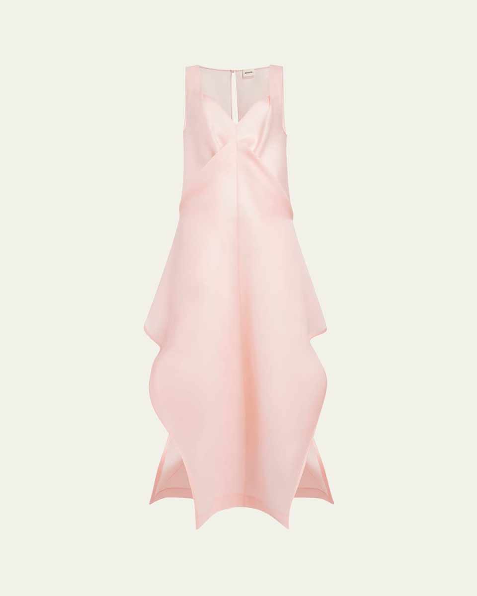 Kenith Flared Silk Organza Maxi Dress